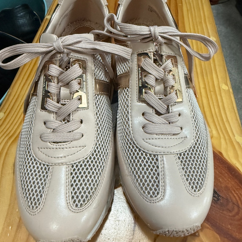 Women's Pale Pink Michael Kors Mixed Media Sneakers